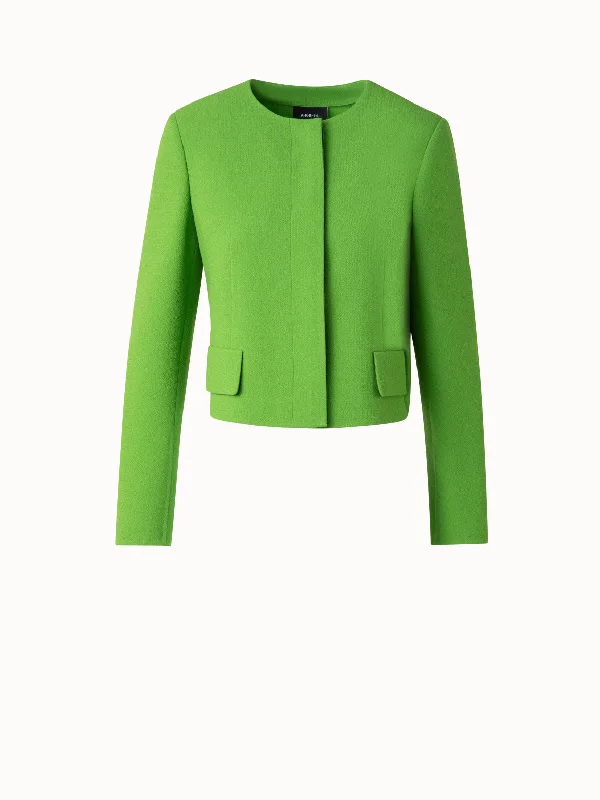 Cropped Jacket in Wool Double-Face