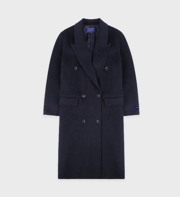 Double Faced DB Cashmere Coat - Navy