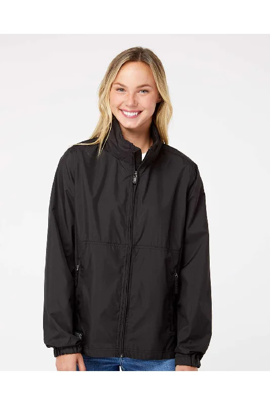 Dri Duck Womens Riley Packable Water Resistant Full Zip Jacket - Black