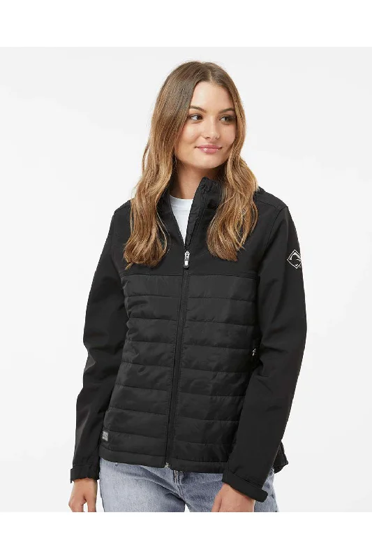 Dri Duck Womens Vista Water Resistant Soft Shell Full Zip Puffer Jacket - Black