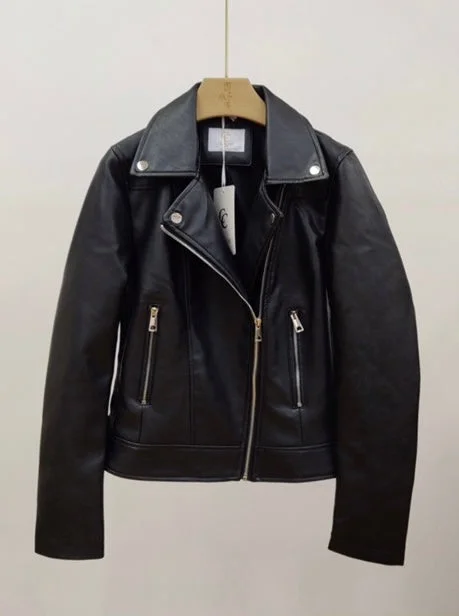 Faux-Leather Biker Jacket