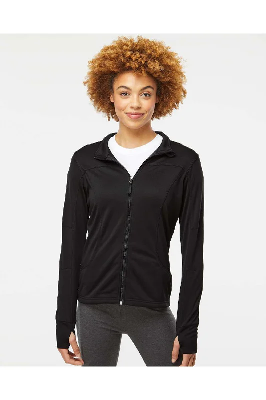 Independent Trading Co. Womens Poly Tech Full Zip Track Jacket - Black