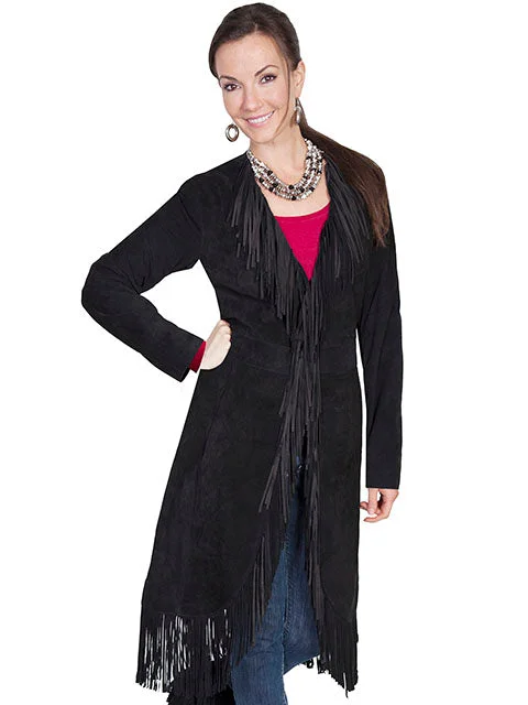 Women's Scully Suede Fringe Maxi Coat #L19-19