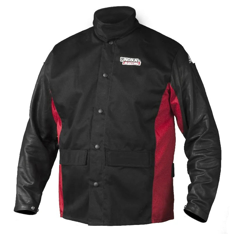 Lincoln Shadow Grain Leather-Sleeved Welding Jacket - K2987