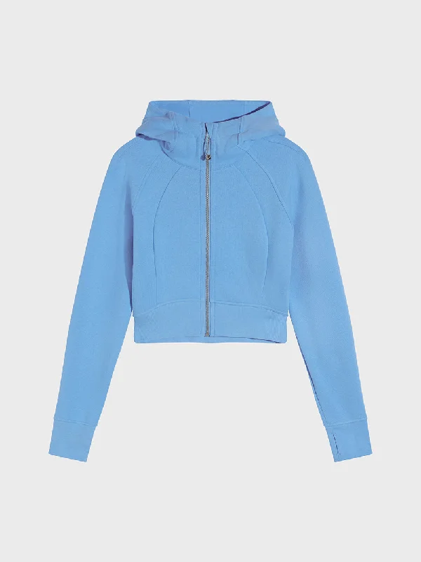 LULULEMON SINATRA BLUE SCUBA FULL ZIP CROPPED HOODIE