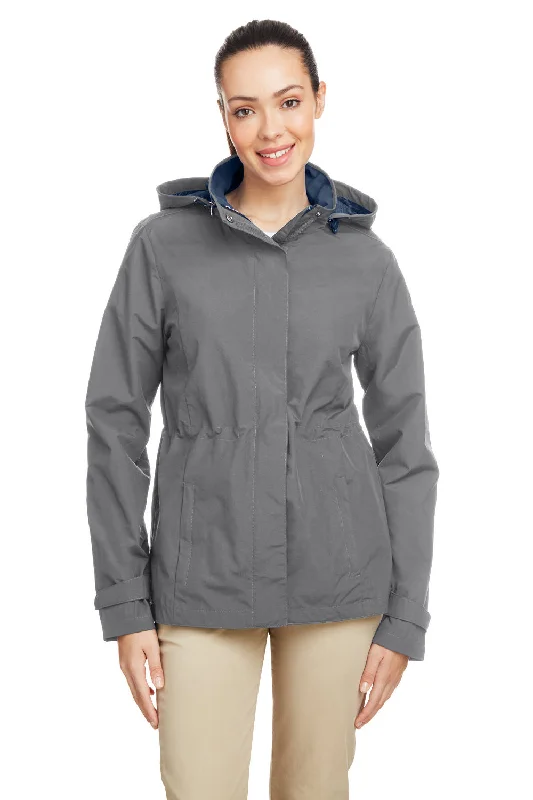 Nautica Womens Voyage Water Resistant Full Zip Hooded Jacket - Graphite Grey