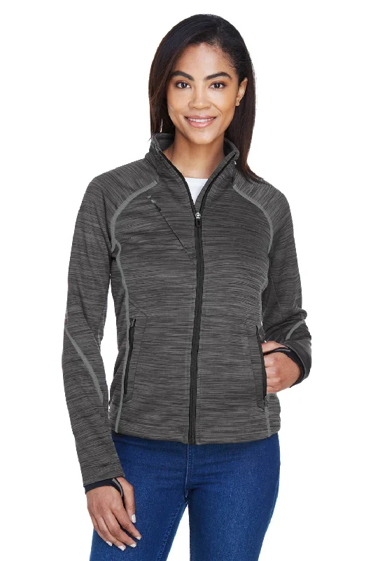 North End Womens Sport Red Flux Full Zip Jacket - Carbon Grey/Black