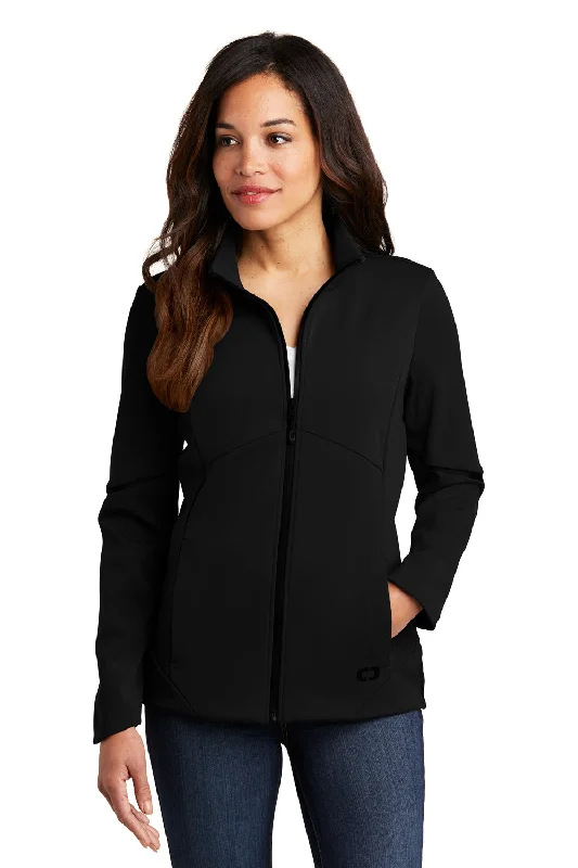 Ogio Womens Exaction Wind & Water Resistant Full Zip Jacket - Blacktop