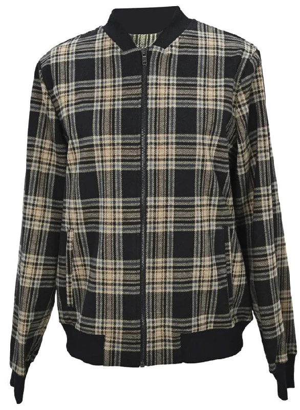 Plaid Bomber Jacket