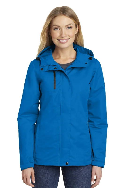 Port Authority Womens All Conditions Waterproof Full Zip Hooded Jacket - Direct Blue - Closeout