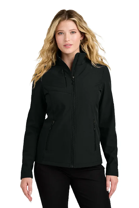 Port Authority Womens C-FREE Core Water Resistant Soft Shell Full Zip Jacket - Deep Black - New