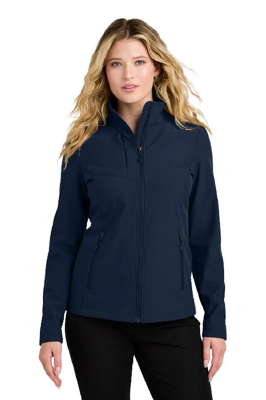 Port Authority Womens C-FREE Core Water Resistant Soft Shell Full Zip Jacket - True Navy Blue - New