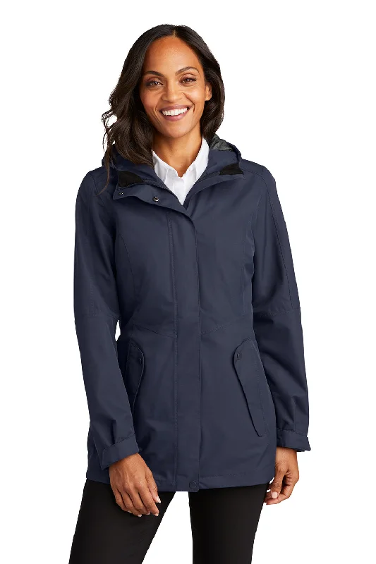 Port Authority Womens Collective Waterproof Full Zip Hooded Jacket - River Navy Blue