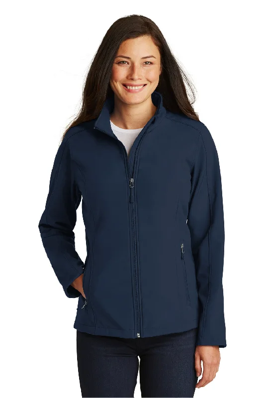 Port Authority Womens Core Wind & Water Resistant Full Zip Jacket - Dress Navy Blue