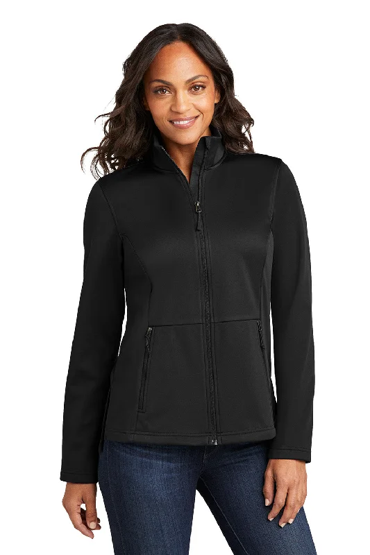 Port Authority Womens Water Resistant Flexshell Full Zip Jacket - Deep Black - New