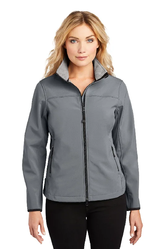 Port Authority Womens Glacier Wind & Water Resistant Full Zip Jacket - Smoke Grey/Chrome Grey