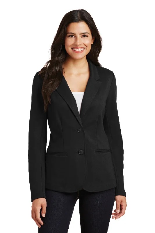 Port Authority Womens Knit Button Down Blazer - Black