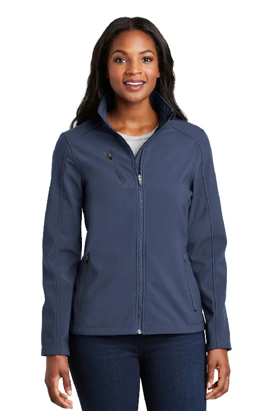 Port Authority Womens Welded Wind & Water Resistant Full Zip Jacket - Dress Navy Blue