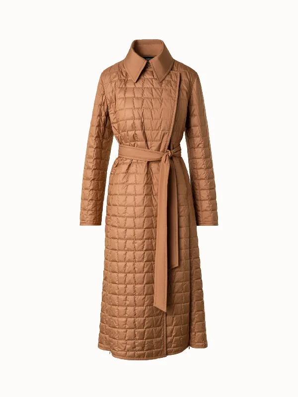 Quilted Trapezoid Long Coat