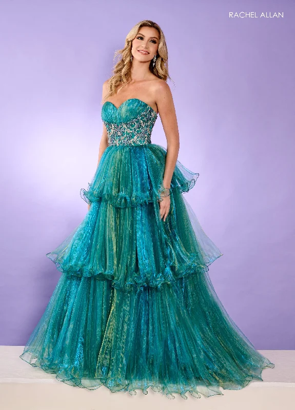 Rachel Allan 70649 Long Formal Pleated Prom Ball Gown