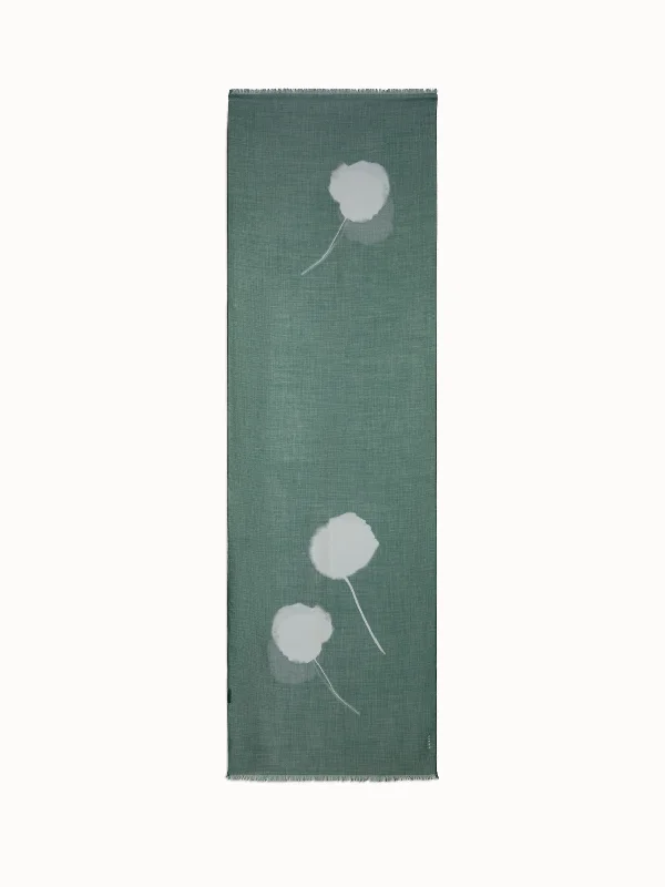 Scarf in Cashmere Silk with Dandelion Print