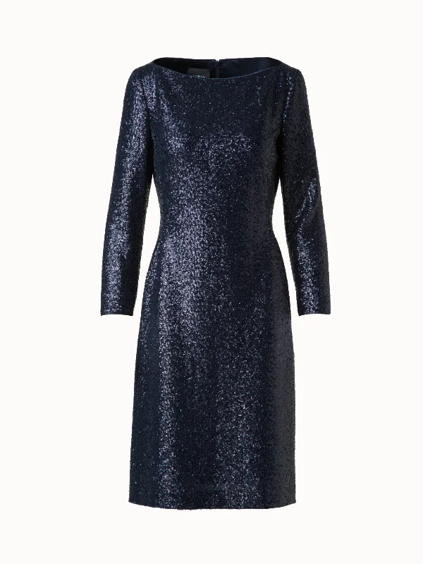 Sequined Sheath Dress in A-Line