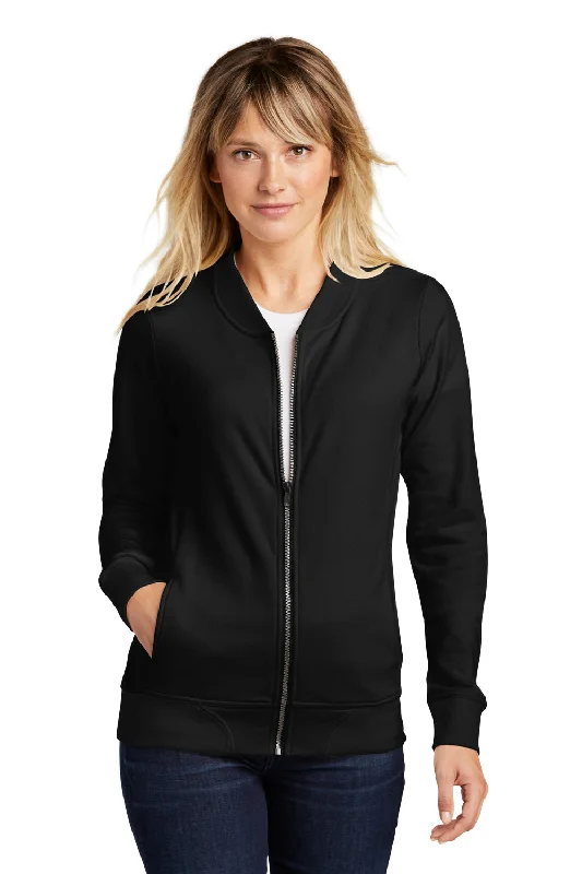 Sport-Tek Womens French Terry Full Zip Bomber Jacket - Black