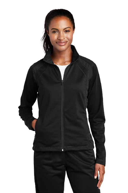 Sport-Tek Womens Full Zip Track Jacket - Black