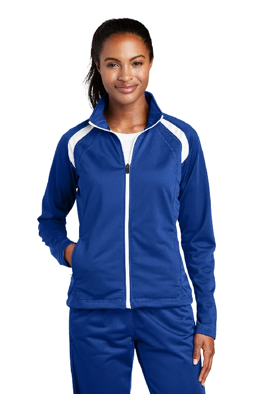 Sport-Tek Womens Full Zip Track Jacket - True Royal Blue/White