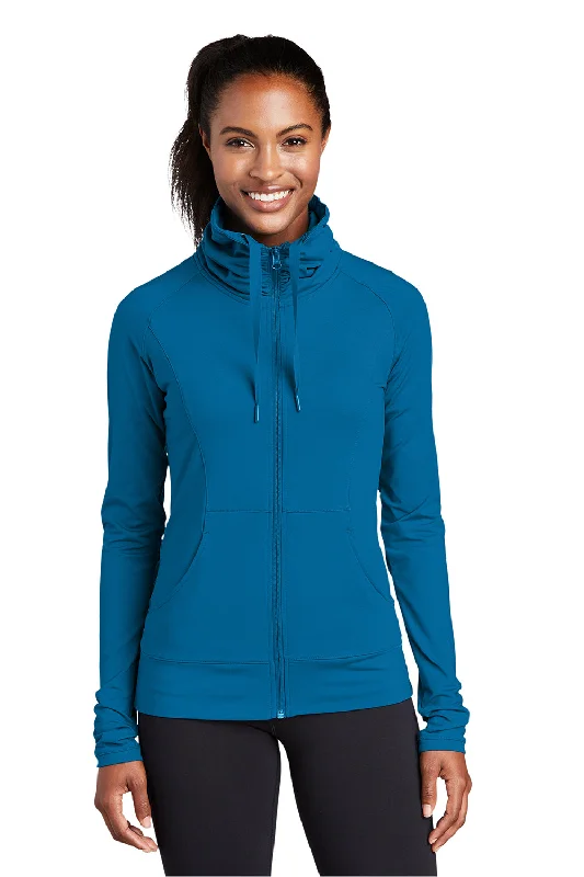 Sport-Tek Womens Sport-Wick Moisture Wicking Full Zip Jacket - Peacock Blue