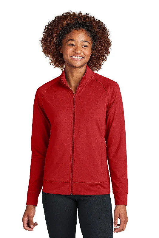 Sport-Tek Womens Sport-Wick Moisture Wicking Full Zip Cadet Jacket - Deep Red - New