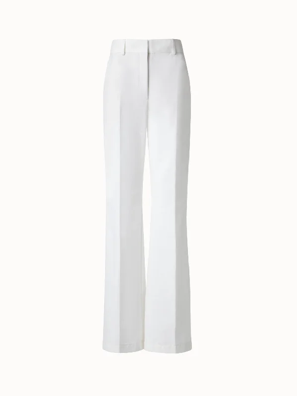 Straight Cotton Stretch Pants