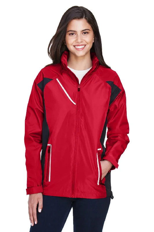 Team 365 Womens Dominator Waterproof Full Zip Hooded Jacket - Red