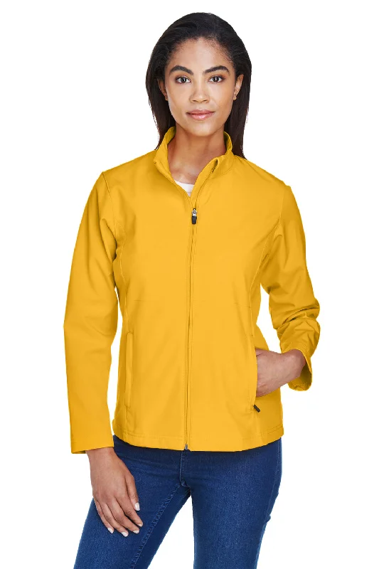 Team 365 Womens Leader Windproof & Waterproof Full Zip Jacket - Athletic Gold