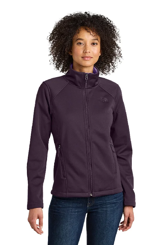 The North Face Womens Ridgewall Wind & Water Resistant Soft Shell Full Zip Jacket - Blackberry Wine Puprle - New