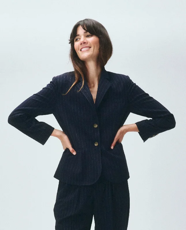 The Shrunken Blazer. -- Navy Pin Stripe