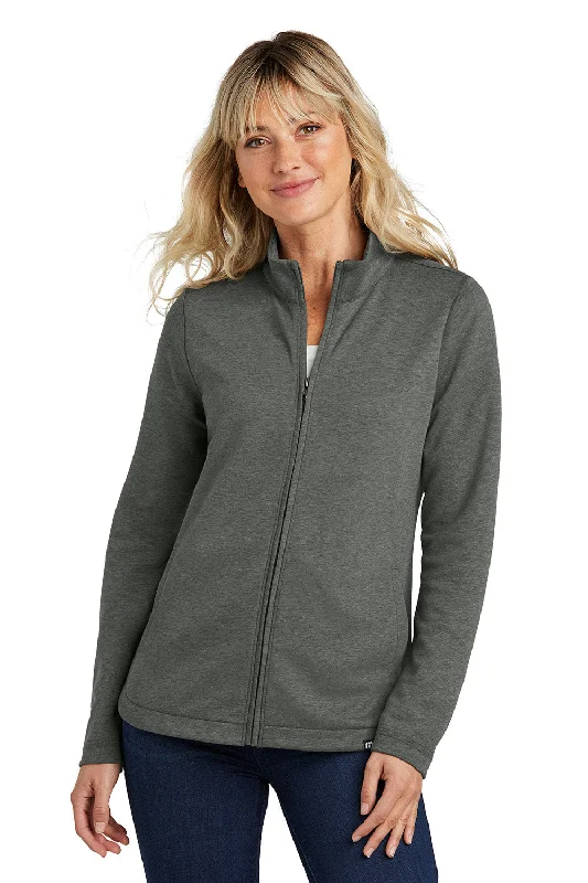 TravisMathew Womens Coveside Wrinkle Resistant Full Zip Jacket - Heather Dark Grey - New