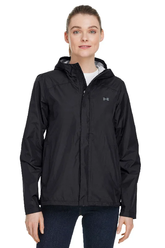 Under Armour Womens Cloudstrike 2.0 Waterproof Full Zip Hooded Jacket - Black