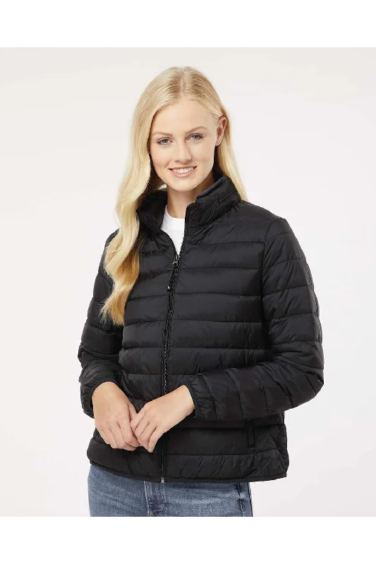 Weatherproof Womens PillowPac Wind & Water Resistant Full Zip Puffer Jacket - Black