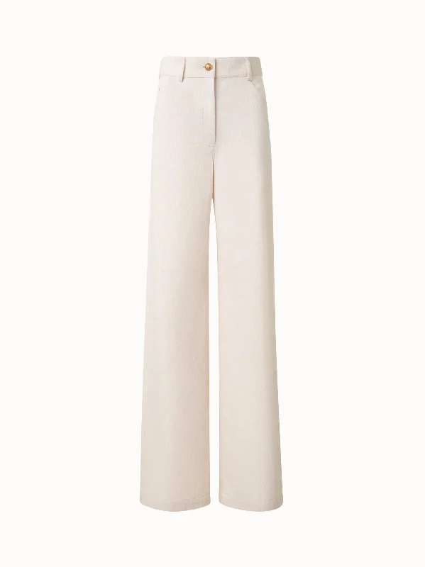 Wide Pants in Cotton Wool Denim