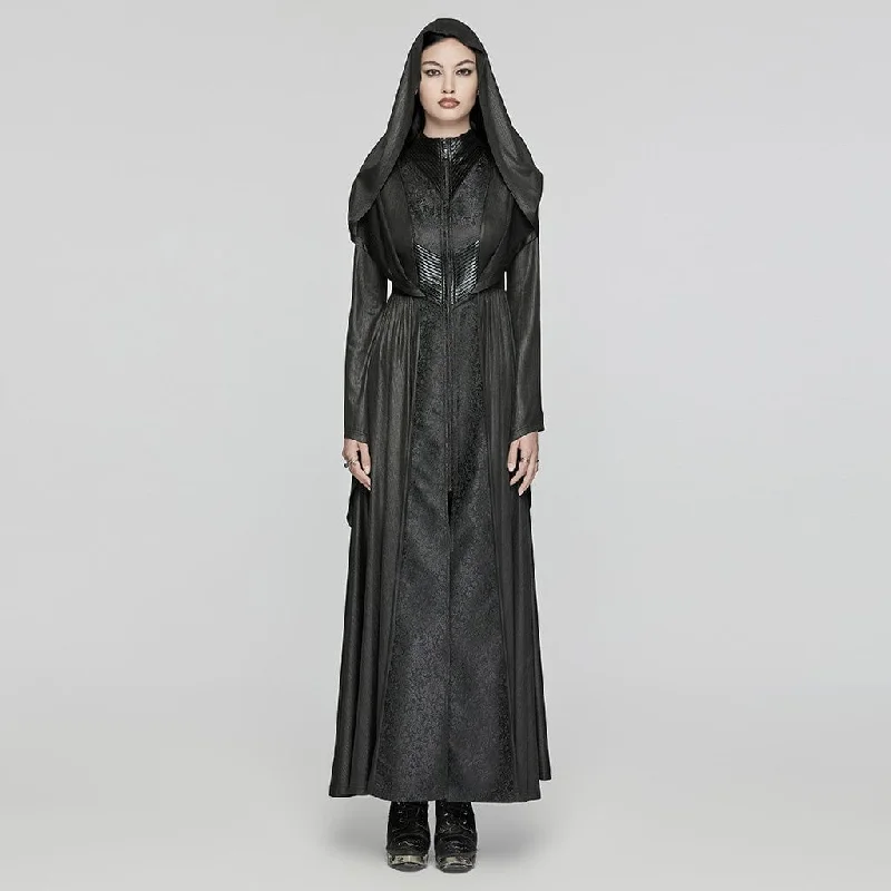 Women's Gothic Flared Sleeved Witch Dress with Hood