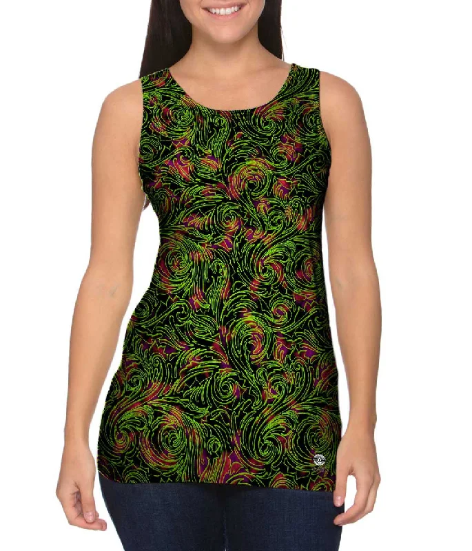 Autumn Me Green Leaf Swirls Pattern