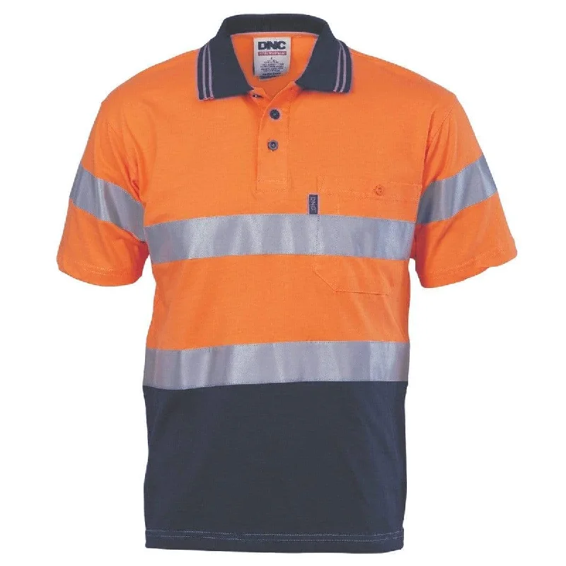 Dnc Workwear Hi-vis Cool-breeze Cotton Jersey Short Sleeve Polo With Csr Reflective Tape - 3915