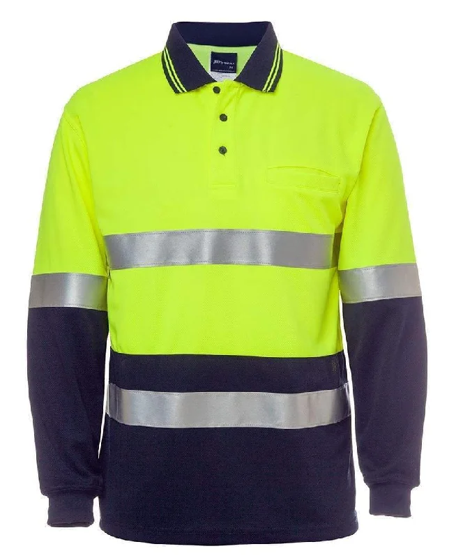 JB'S Hi-Vis Long Sleeve Cotton Back Polo 6HMCB