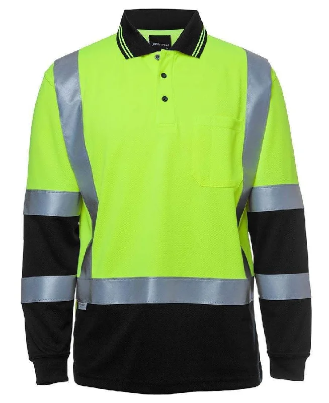 JB'S Hi-Vis Long Sleeve H Pattern Trad Polo 6DHL