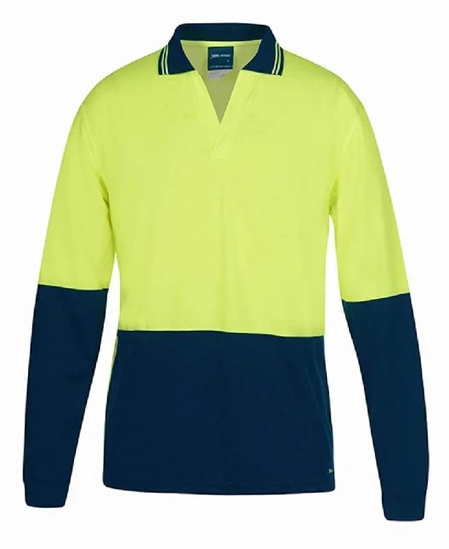 JB'S Hi-Vis Long Sleeve Non Button Polo 6HNBL