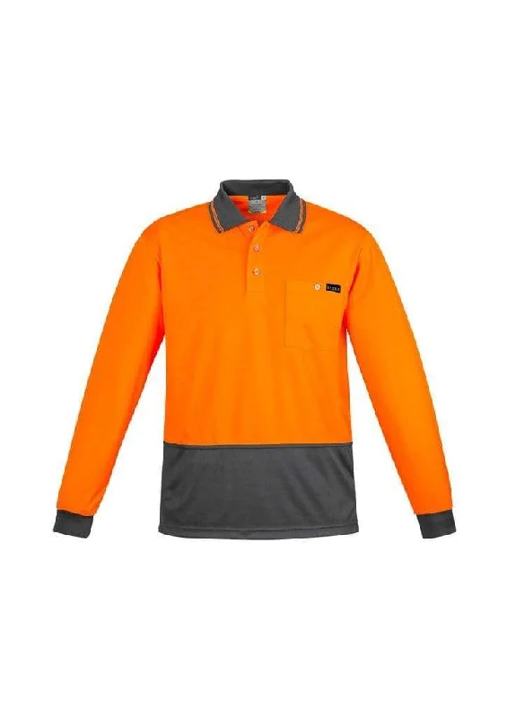 SYZMIK mens comfort back l/s polo zh410