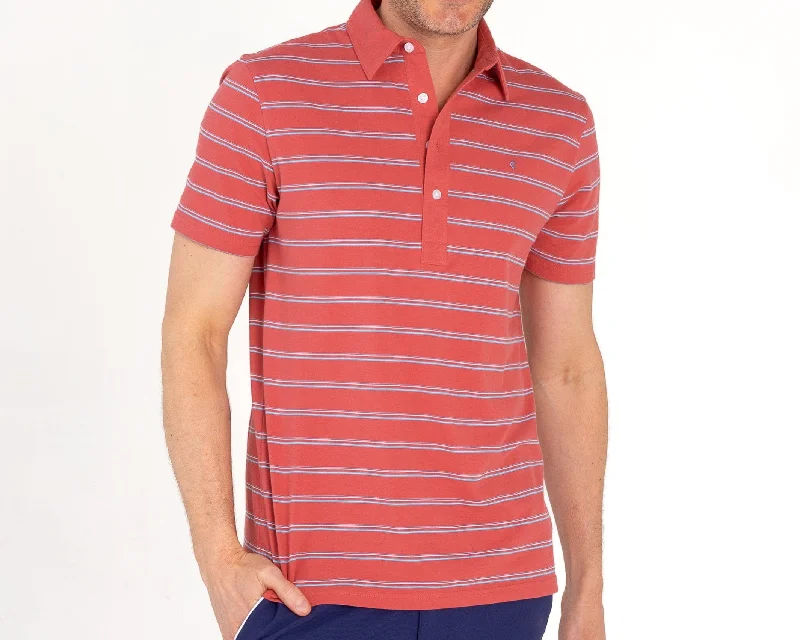 Slim Fit Top-Shelf Range Polo - Newton Stripe - Brick