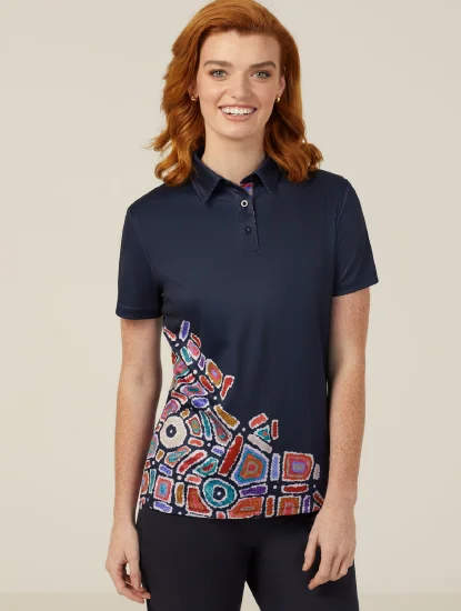 Water Dreaming Women's  Indigenous Corporate Polo Shirt CATUQV