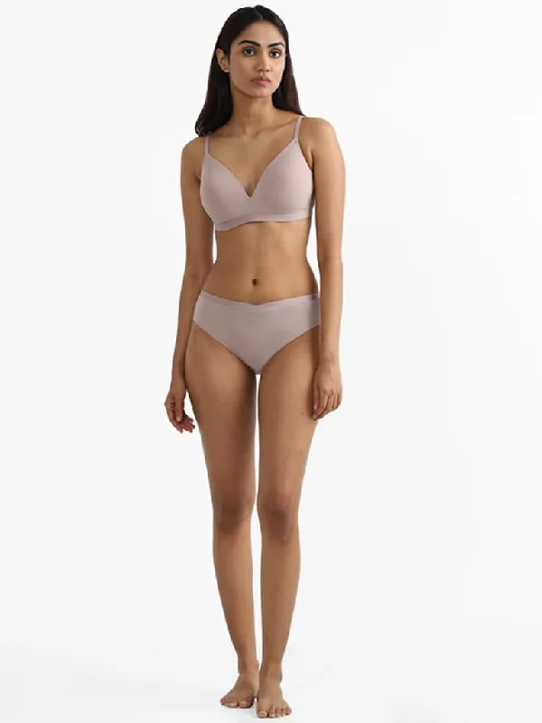 Wunderlove Light Taupe Beige Ribbed Bra